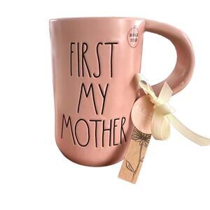 Rae Dunn Pink Ceramic Mug - First My Mother, Forever My Friend 5.5 '' Tall